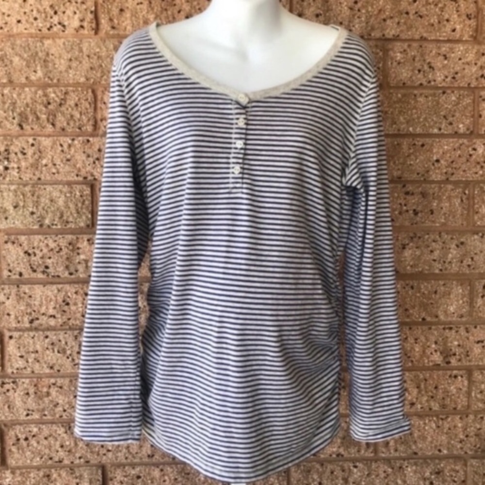 Liz Lange Maternity Striped Shirt Top/Tunic | XXL